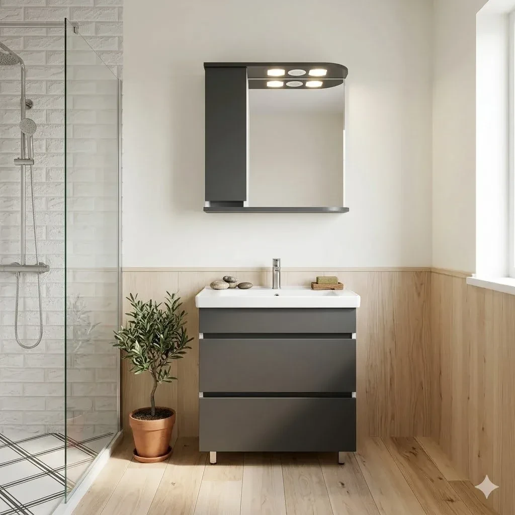Oglindă sanremo antracit- alb fără mâner - 700mm 2