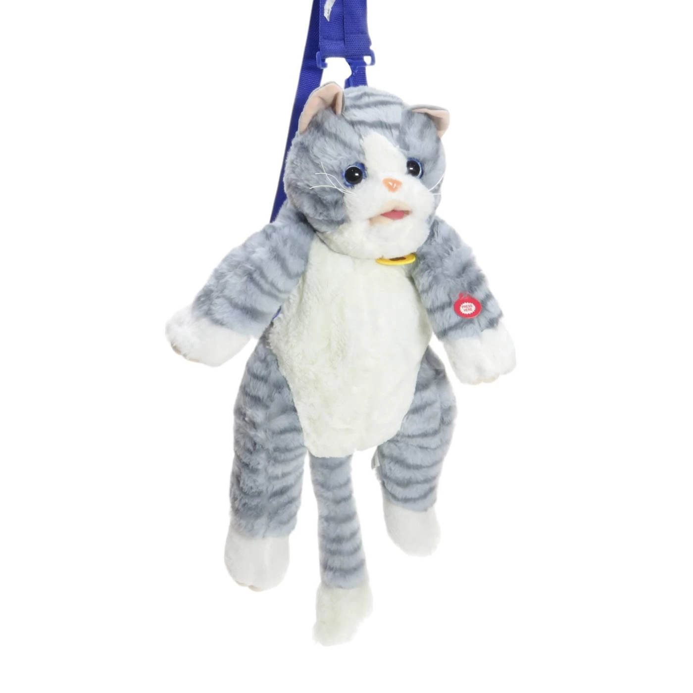 Мягкая игрушка рюкзак музыкальный кошка (серая) 2