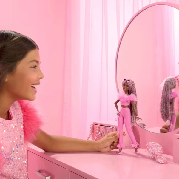 Кукла barbie "модница в розовом костюме" 7