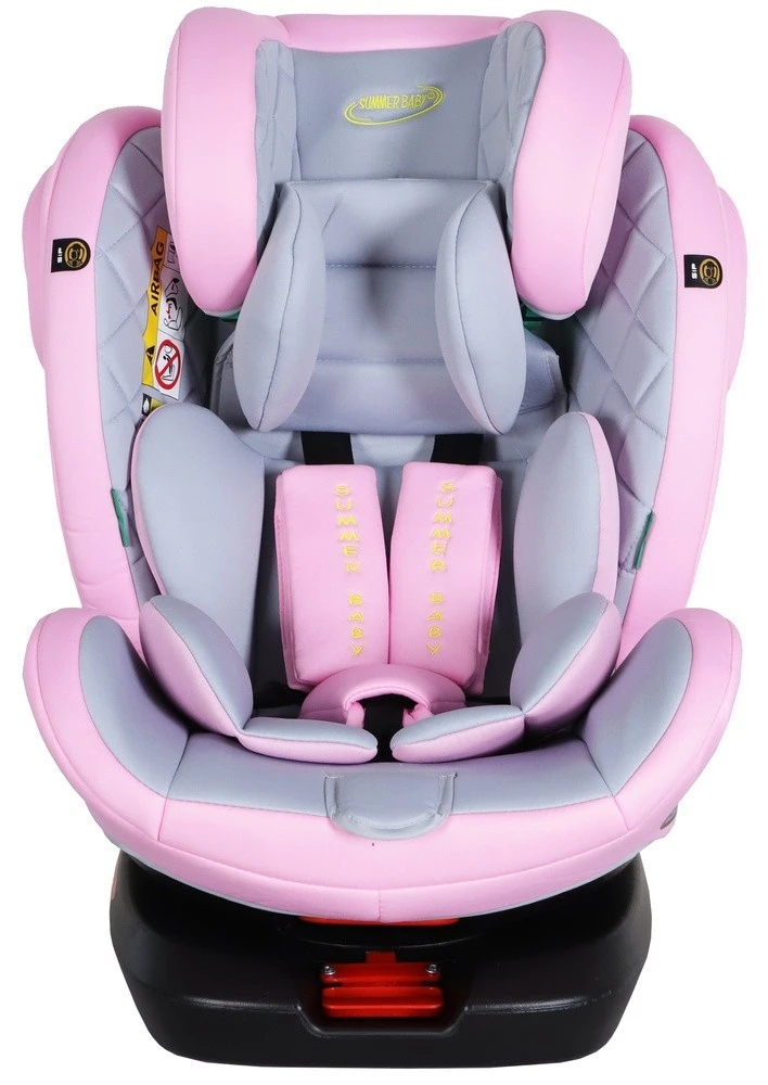 Scaun auto pentru copii summer baby faro i-size (4572) grey/pink 2