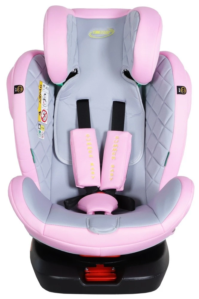 Scaun auto pentru copii summer baby faro i-size (4572) grey/pink 4