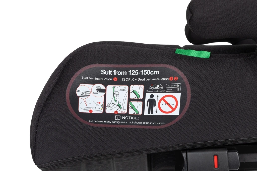 Scaun auto înălțător pentru copii summer baby ibiza i-size (4992) black 3