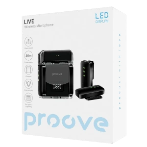 Портативный микрофон для записи голоса proove live, беспроводной, черный Thumbnail 4
