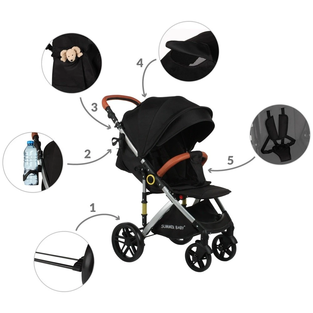 Коляска summer baby sempre (4396) black 8