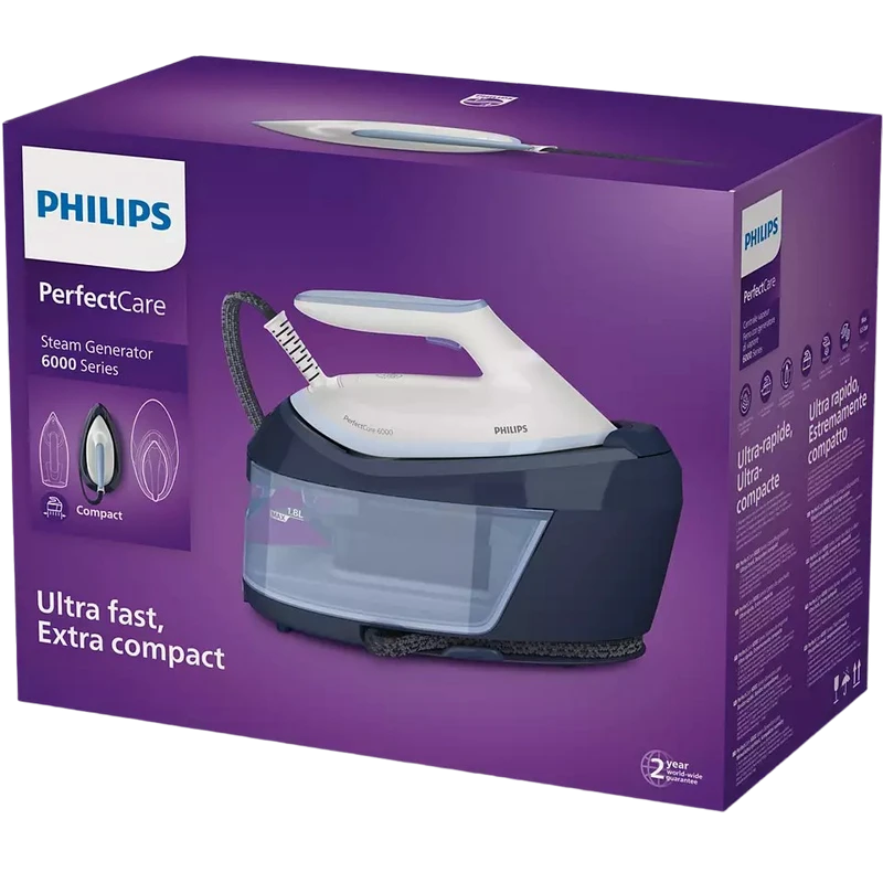 Утюг с парогенератором philips psg6026/20, 2400вт, синий 5
