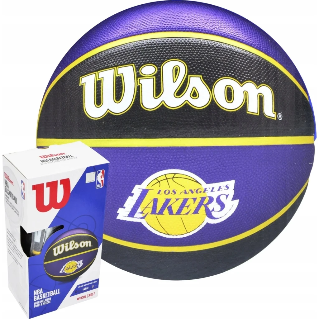 Мяч баскетбольный wilson nba team la lakers + pump r.7 2