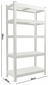 Unitate de rafturi de depozitare gardenline gwi7392 180x90x40cm black Thumbnail 3