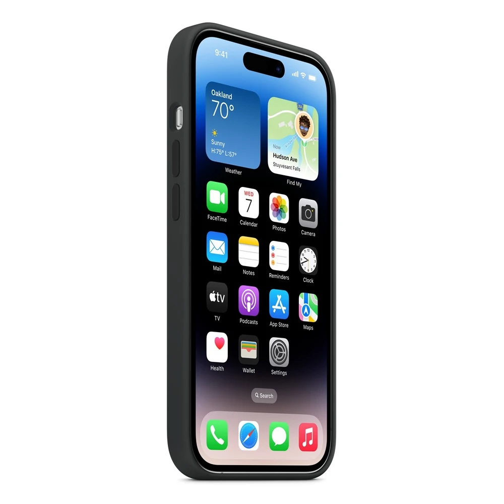 Оригинальный силиконовый чехол с magsafe для iphone 14 pro, midnight 3