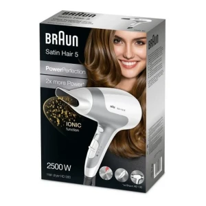 Uscător de păr braun satin hair 5 powerperfection, 2500 w, alb Thumbnail 3