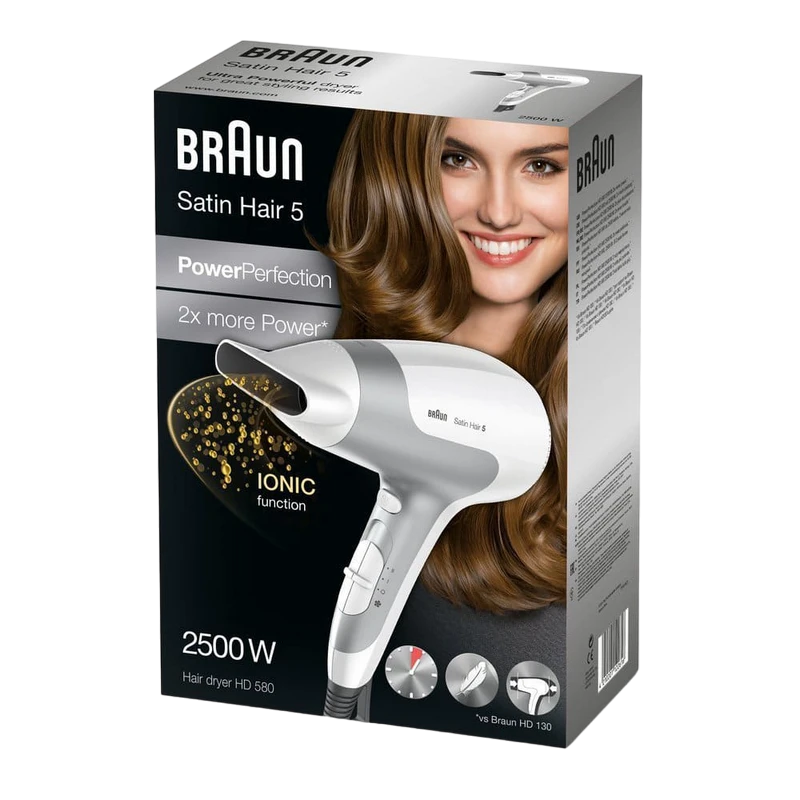 Uscător de păr braun satin hair 5 powerperfection, 2500 w, alb 9