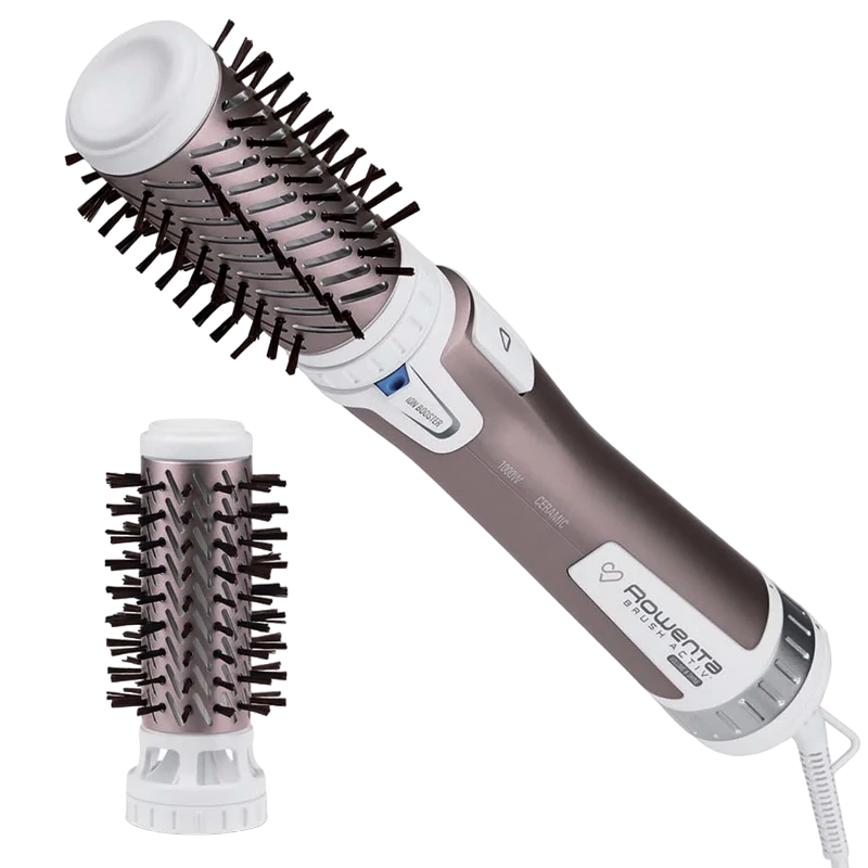 Фен-щётка rowenta activ premium care cf9540f0, 1000 вт, белый | розовый 2
