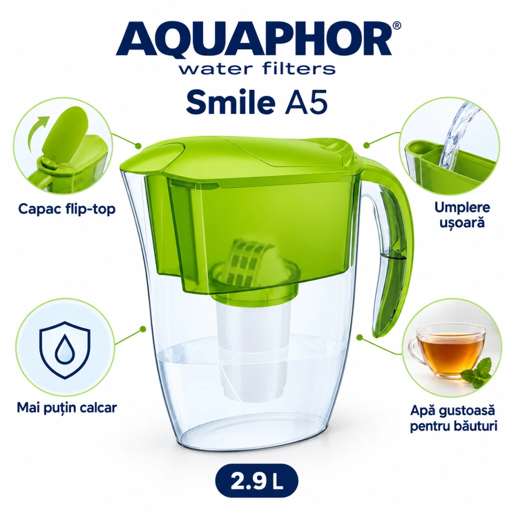 Cană filtrantă aquaphor smile a5, 2,9 l mg 466 3