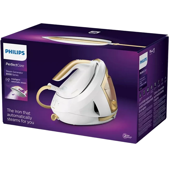 Утюг с парогенератором philips psg8040/60, 2700вт, белый | золотистый 5