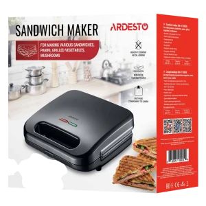 Aparat pentru sandwich ardesto sm-h110bgr, negru Thumbnail 2