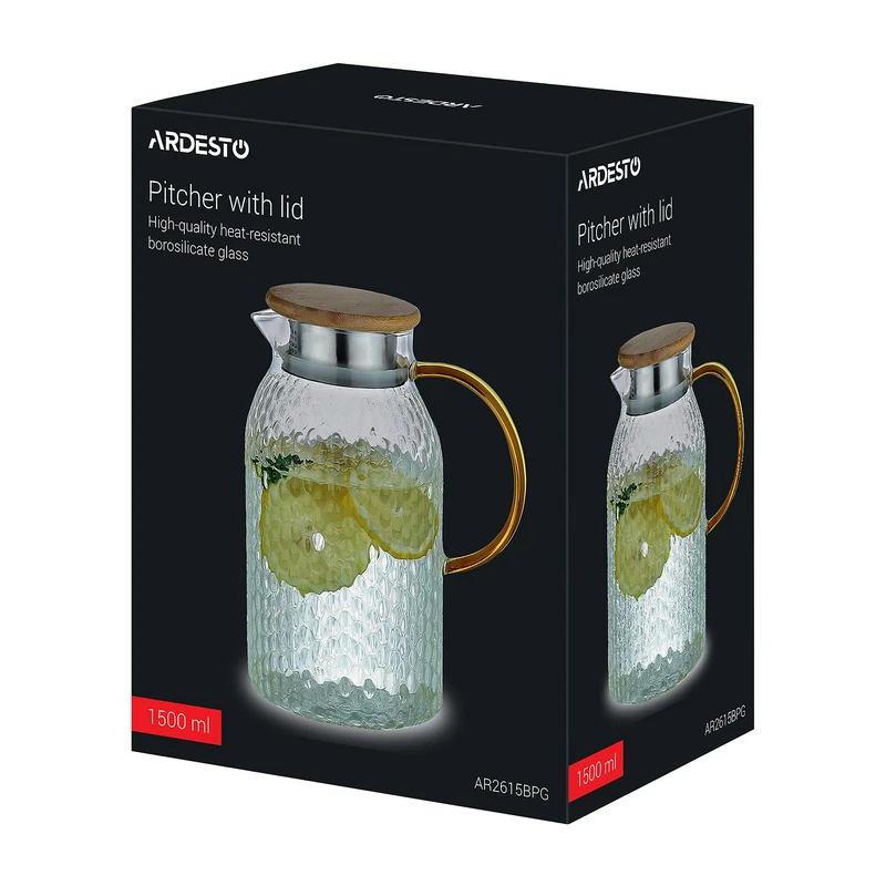 Кувшин ardesto ar2615bpg, 1,5л, прозрачный 3