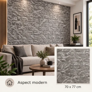 Panou decorativ autoadeziv cu aspect de piatră, 70×77 cm Thumbnail 2