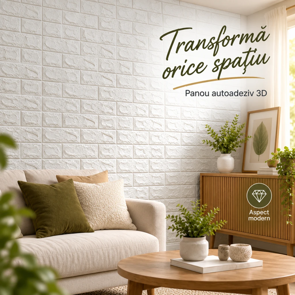 Tapet decorativ autoadeziv cu aspect de cărămidă, 70×77 cm 2