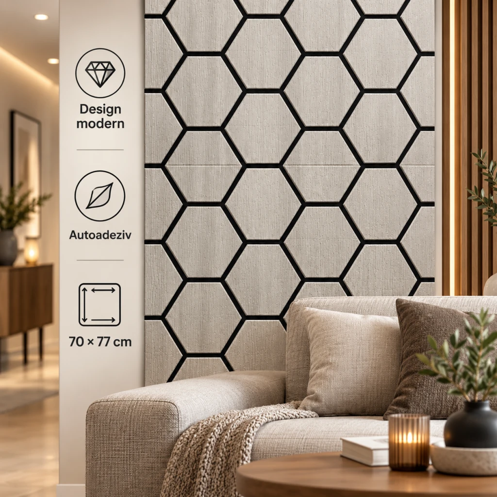 Panou 3d cu model geometric, 70×77 cm 2