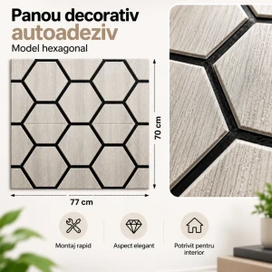 Panou 3d cu model geometric, 70×77 cm