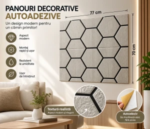 Panou 3d cu model geometric, 70×77 cm Thumbnail 3