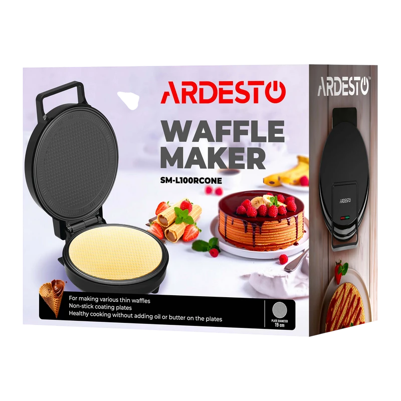 Вафельница ardesto sm-l100rcone, чёрный 2