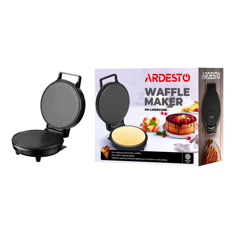 Вафельница ardesto sm-l100rcone, чёрный 4