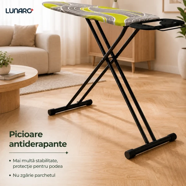 Masă de călcat lunaro vera-bk, metal 9