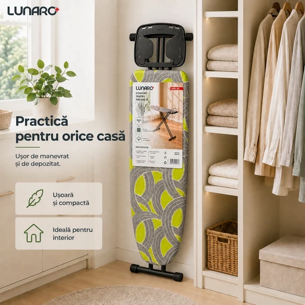 Masă de călcat lunaro vera-bk, metal 2