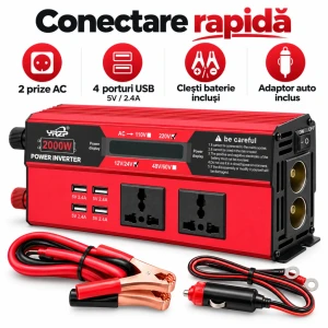 Invertor de tensiune auto (12 v 220 v) 2000w y22-31 Thumbnail 3