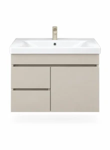 Dulap baie suspendat angel latte (sava) cu 1 ușă și 2 sertare fara maner - 800mm