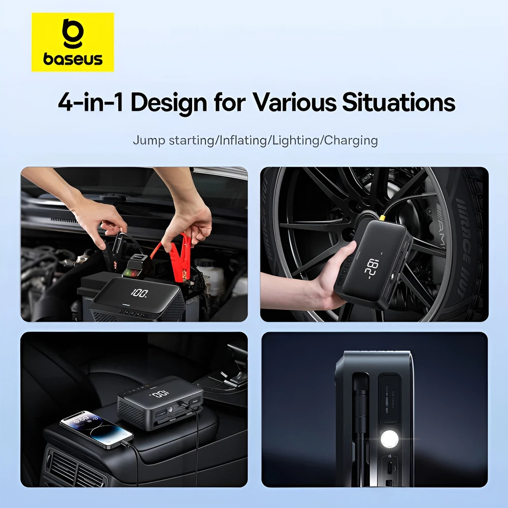 Baseus jump starter 4-в-1 600a super energy series, черный 3