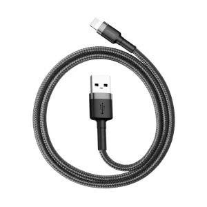 Baseus cafule cable usb for ip 2.4a 0.5m, gray+black