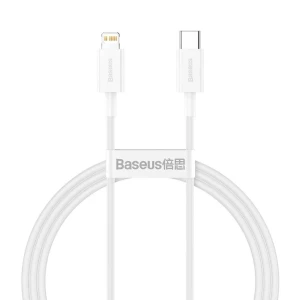 Baseus superior series fast charging data cable type-c to ip pd 20w 1m white