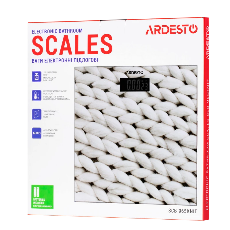 Cântar de podea ardesto scb-965knit, alb 3