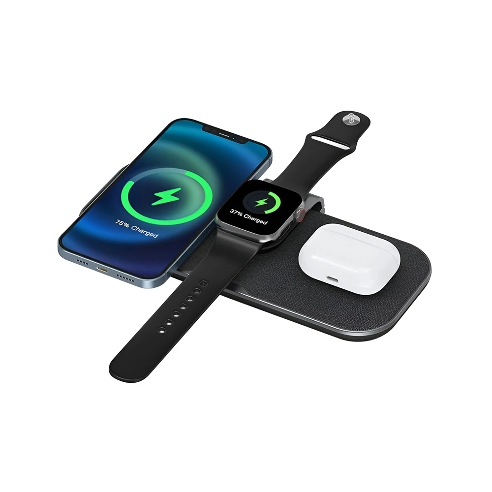 Беспроводное зарядное устройство wiwu 3 в 1 power air, черное 2