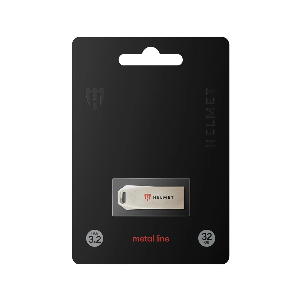 Флешка helmet usb drive 3.2 metal line 32 gb, серебристая 2