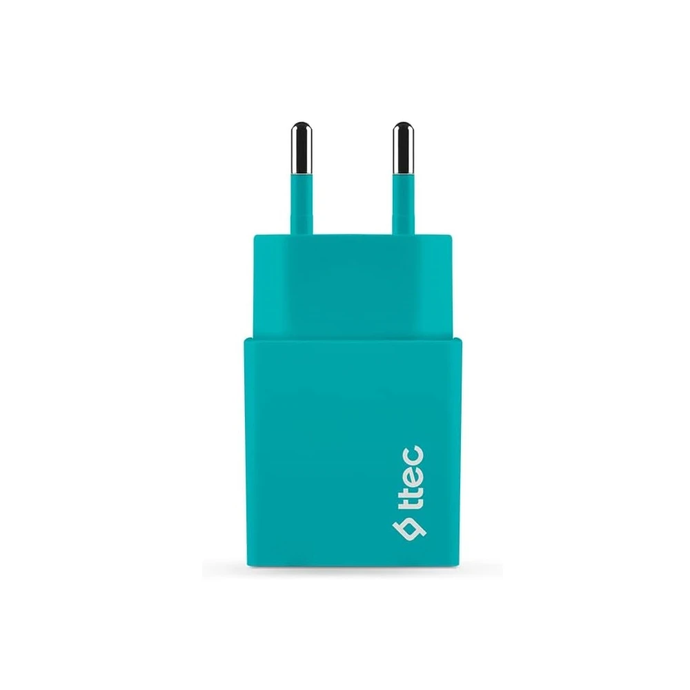 Ttec wall charger with cable usb to micro usb 2.1a (1.2m) smart travel, turquoise 2