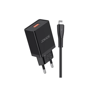 Jokade wall charger with cable usb to lightning single port 5a jb022, black