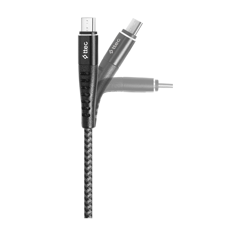 Ttec кабель usb - micro usb 2.4a (1.5 м) extreme, черный 3