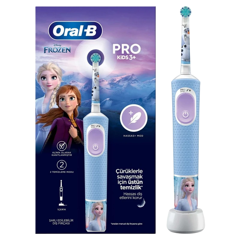 Periuță de dinți electrică braun oral-b vitality pro kids frozen, albastru deschis 3