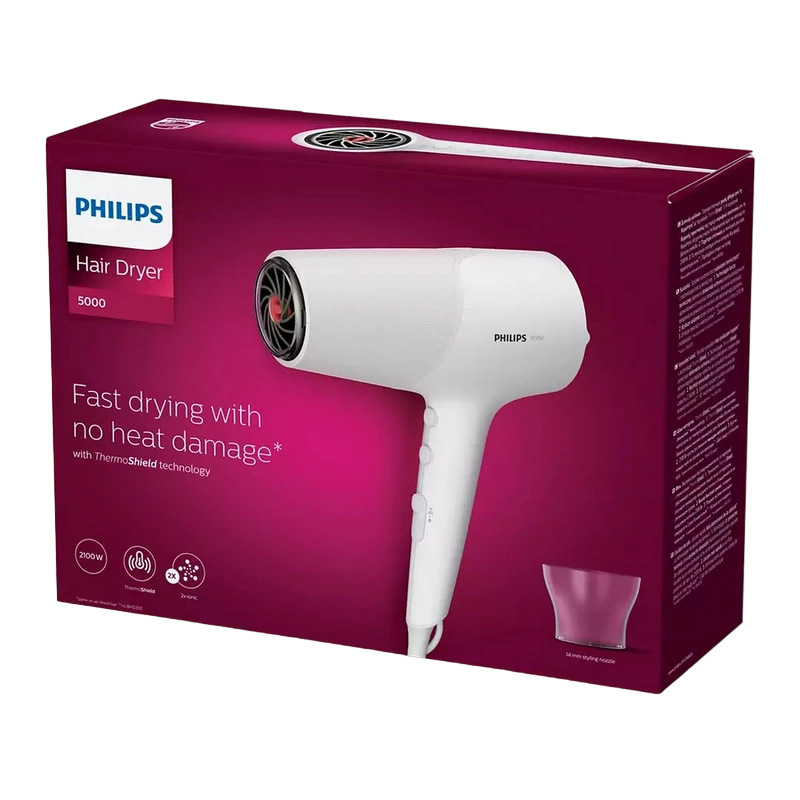 Uscător de păr philips bhd500/00, 2100 w, alb 2