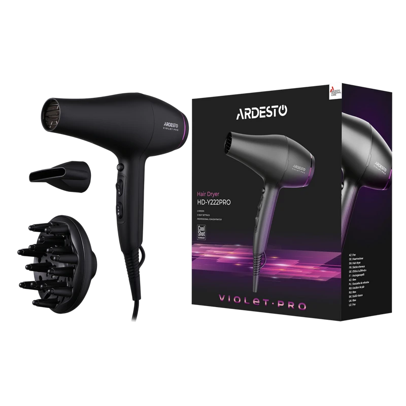 Uscător de păr ardesto hd-y222pro, 2200w, negru 7