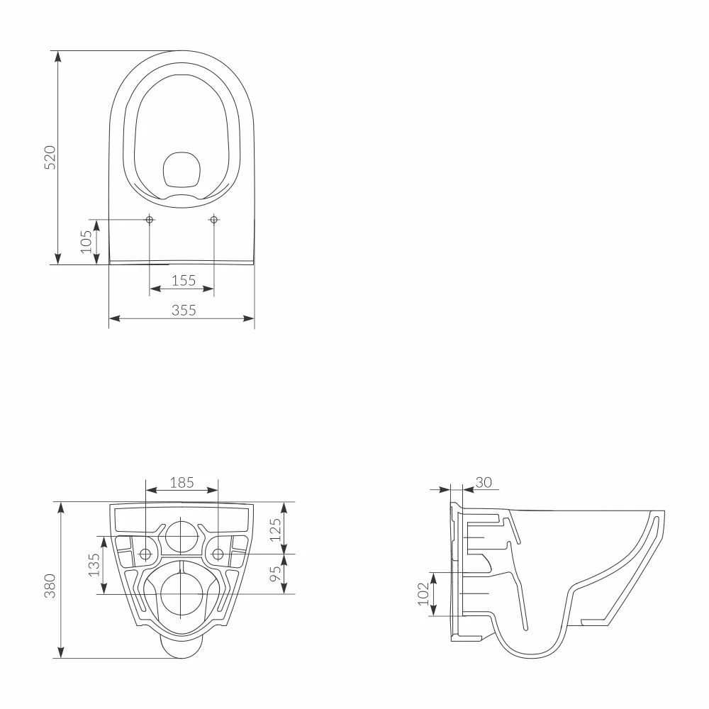Vas wc suspendat cersanit crea rimless slim soft close drp oval 4