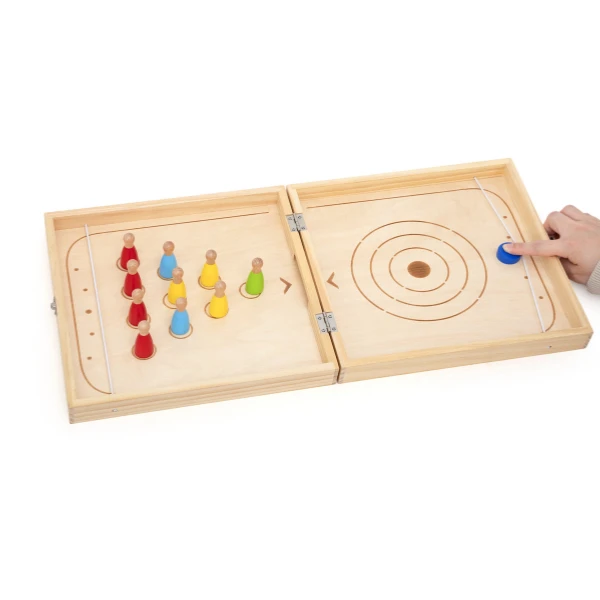 Set de jocuri din lemn 4 în 1 „hochei, curling, bowling și ludo” 5