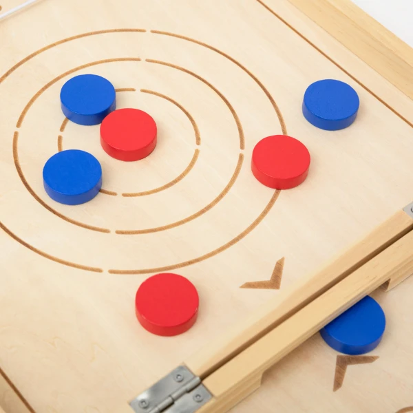 Set de jocuri din lemn 4 în 1 „hochei, curling, bowling și ludo” 11