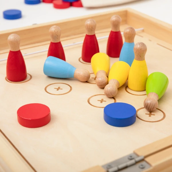 Set de jocuri din lemn 4 în 1 „hochei, curling, bowling și ludo” 10