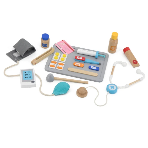Centru medical de joacă din lemn cu accesorii, 90×94×110 cm 3