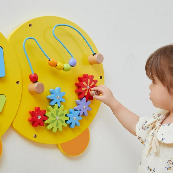 Panou educativ de perete din lemn „omida”, 10 activități 5
