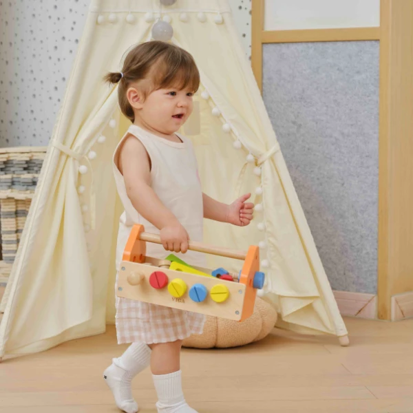 Set de joacă din lemn „cutie cu unelte”, 24 accesorii 9