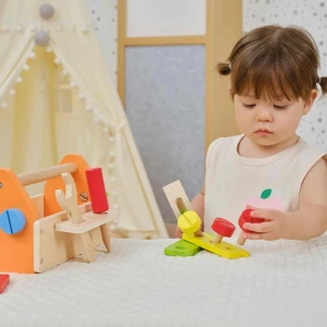 Set de joacă din lemn „cutie cu unelte”, 24 accesorii Thumbnail 7